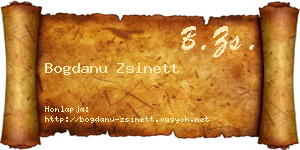 Bogdanu Zsinett névjegykártya